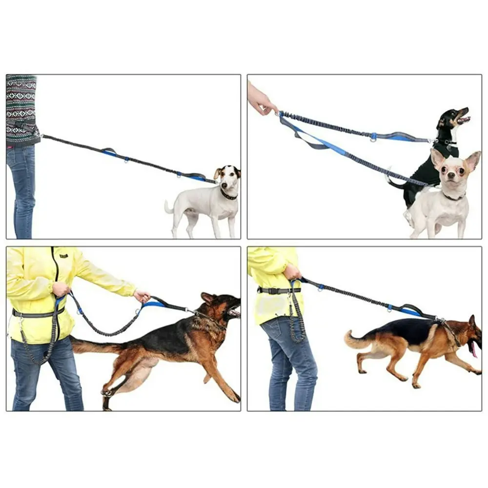 Hands Free Dog Leash Durable Dual-Handle Bungee Leash