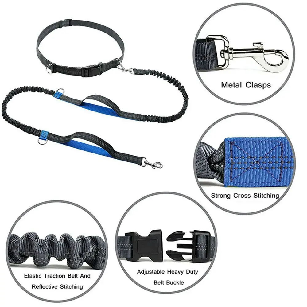 Hands Free Dog Leash Durable Dual-Handle Bungee Leash