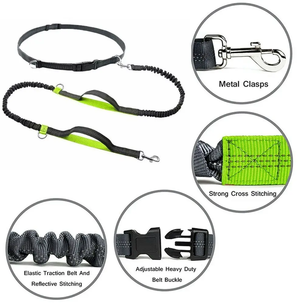 Hands Free Dog Leash Durable Dual-Handle Bungee Leash