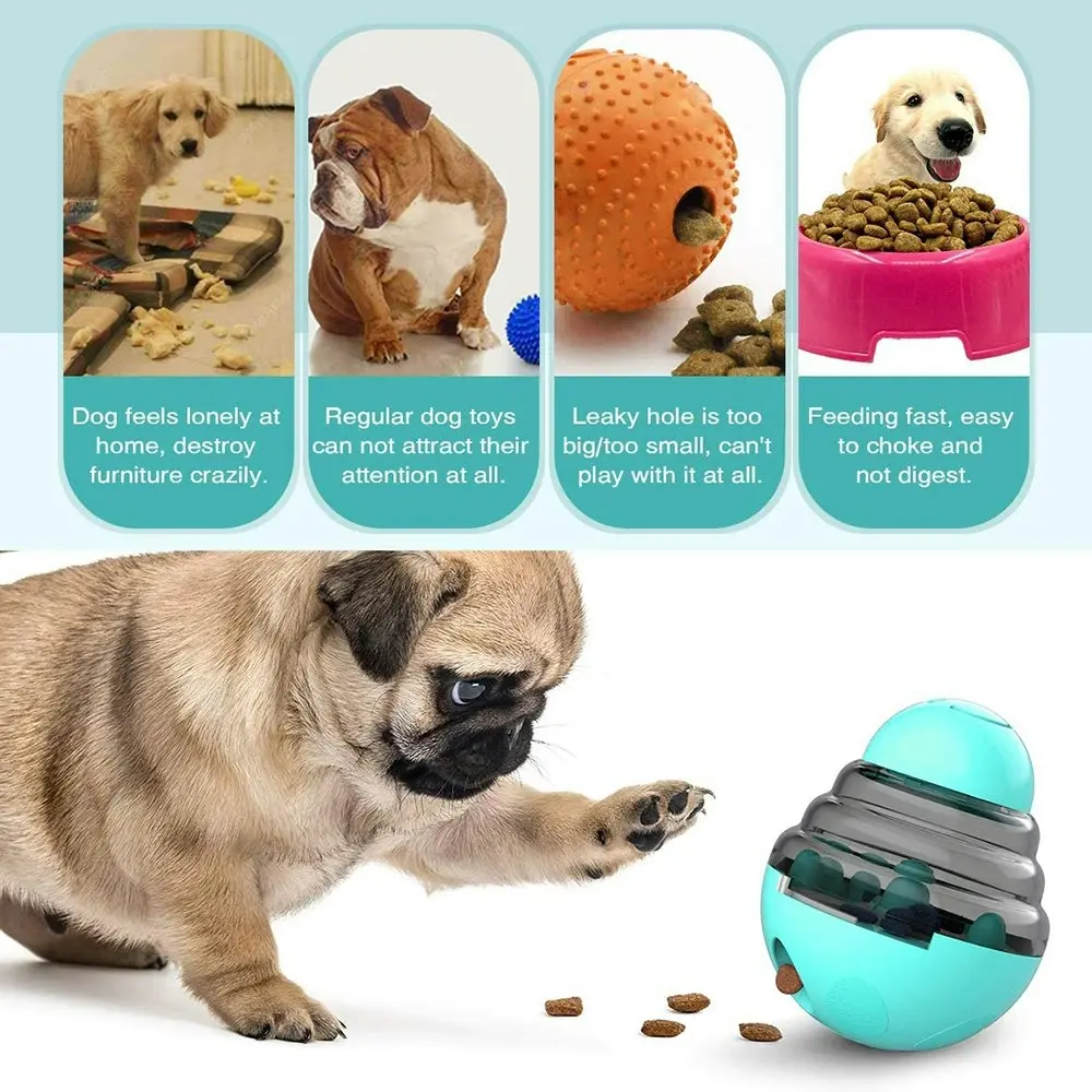 Pet Tumbler Interactive Toy Dog  Food Leak Ball with 2 Adjustable Leak Holes