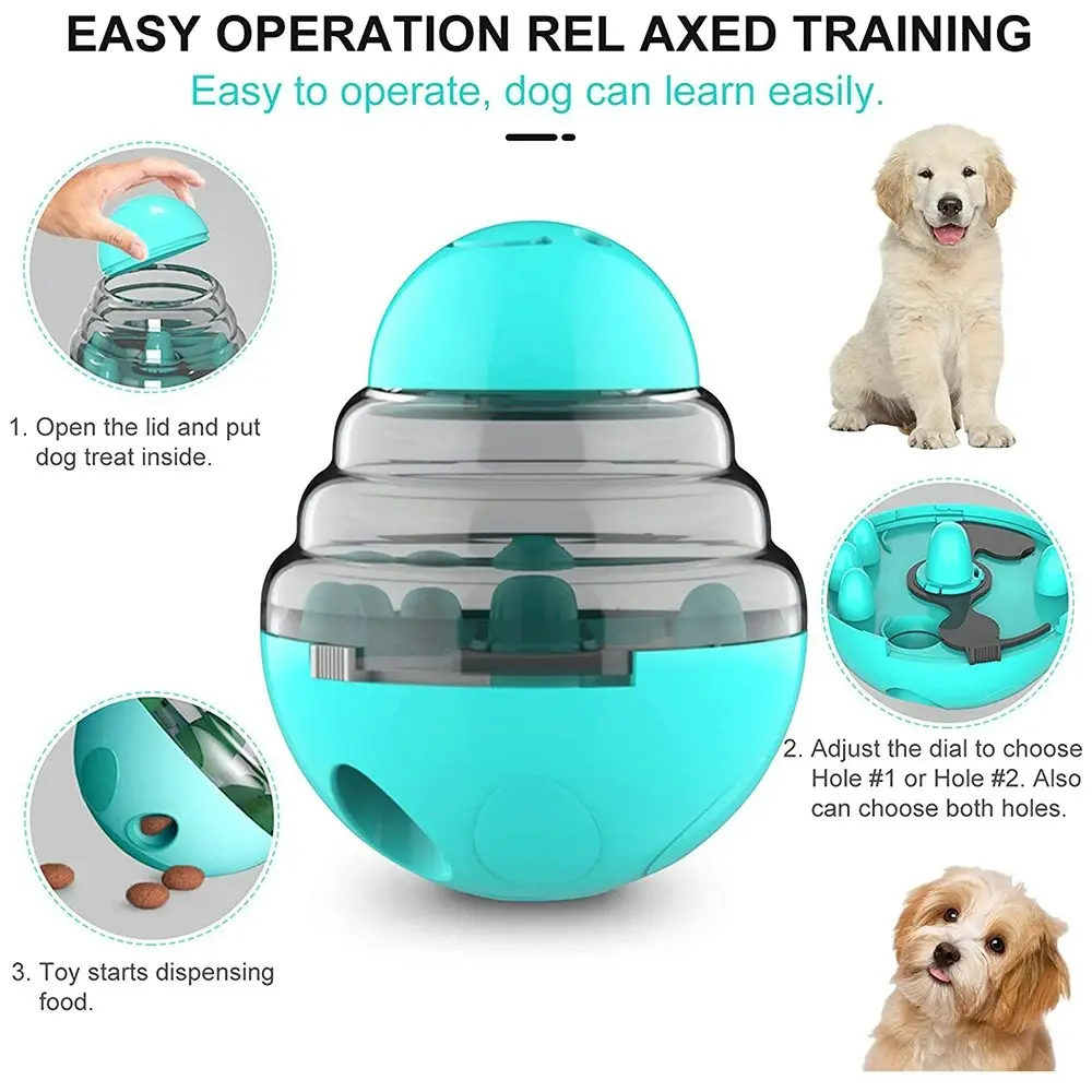 Pet Tumbler Interactive Toy Dog  Food Leak Ball with 2 Adjustable Leak Holes