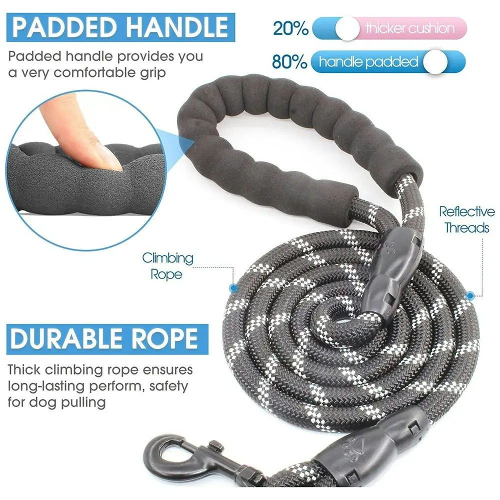 Comfortable Dual Dog Leash Tangle Free With Shock Absorbing Bungee Reflective