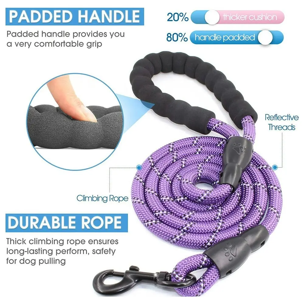 Comfortable Dual Dog Leash Tangle Free With Shock Absorbing Bungee Reflective