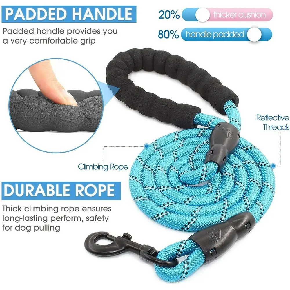 Comfortable Dual Dog Leash Tangle Free With Shock Absorbing Bungee Reflective