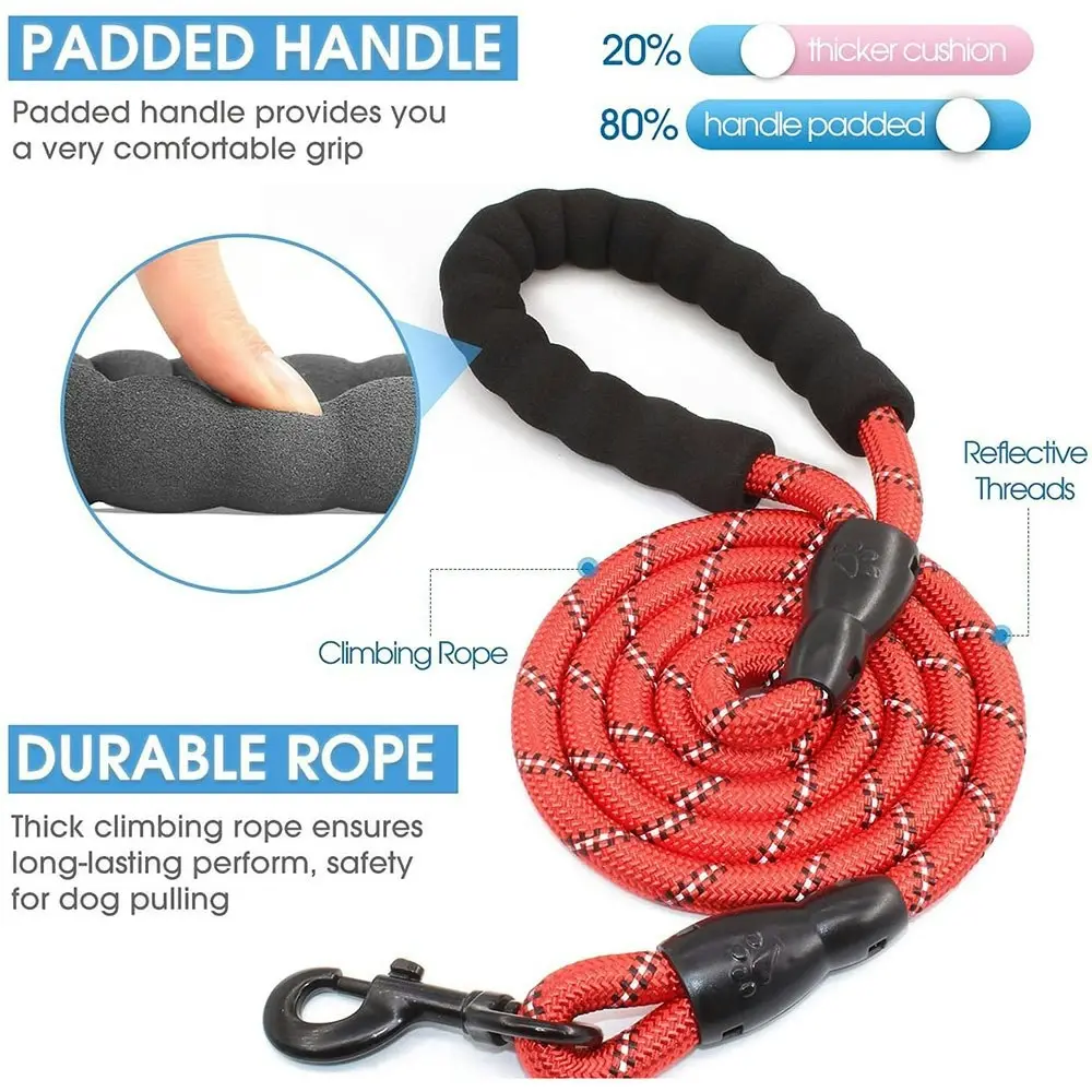 Comfortable Dual Dog Leash Tangle Free With Shock Absorbing Bungee Reflective