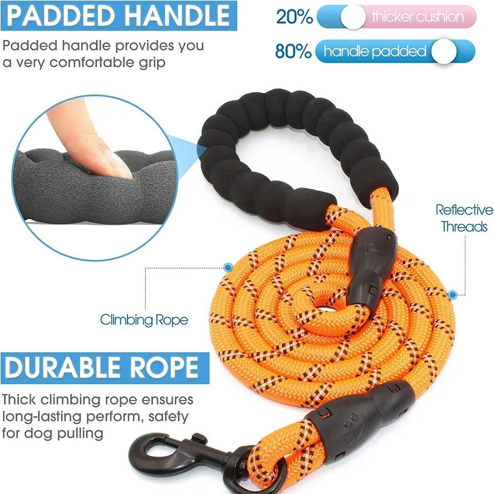 Comfortable Dual Dog Leash Tangle Free With Shock Absorbing Bungee Reflective