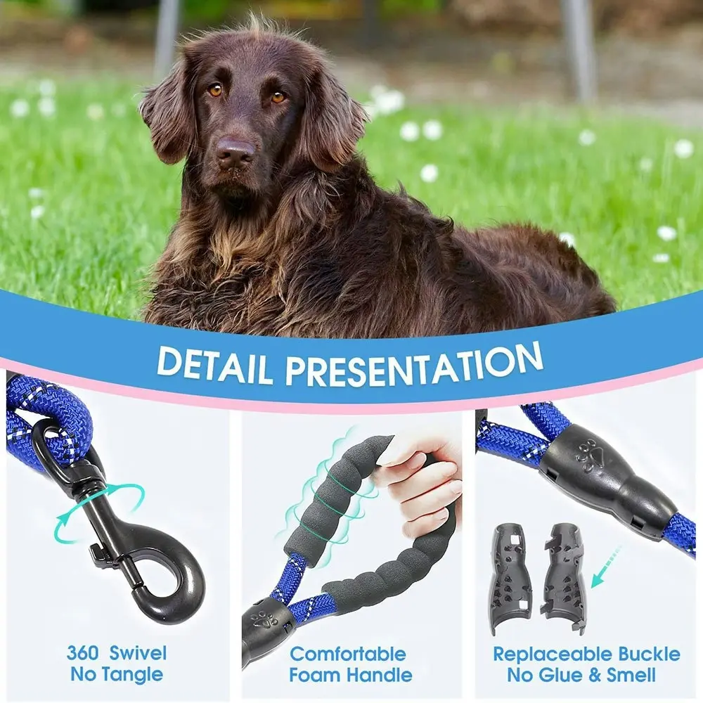 Comfortable Dual Dog Leash Tangle Free With Shock Absorbing Bungee Reflective