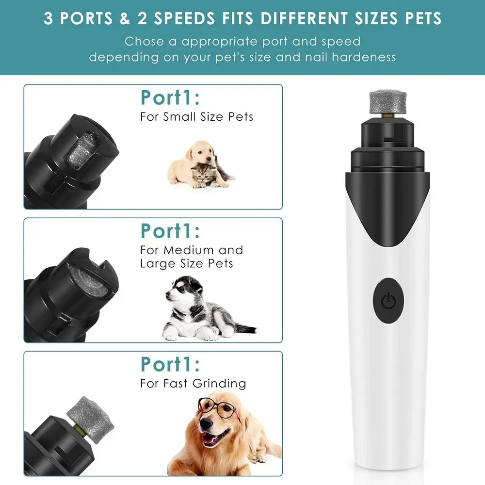 Electric Cordless Pet Nail Grinder/Trimmer for Large Medium Small Dogs and Cats