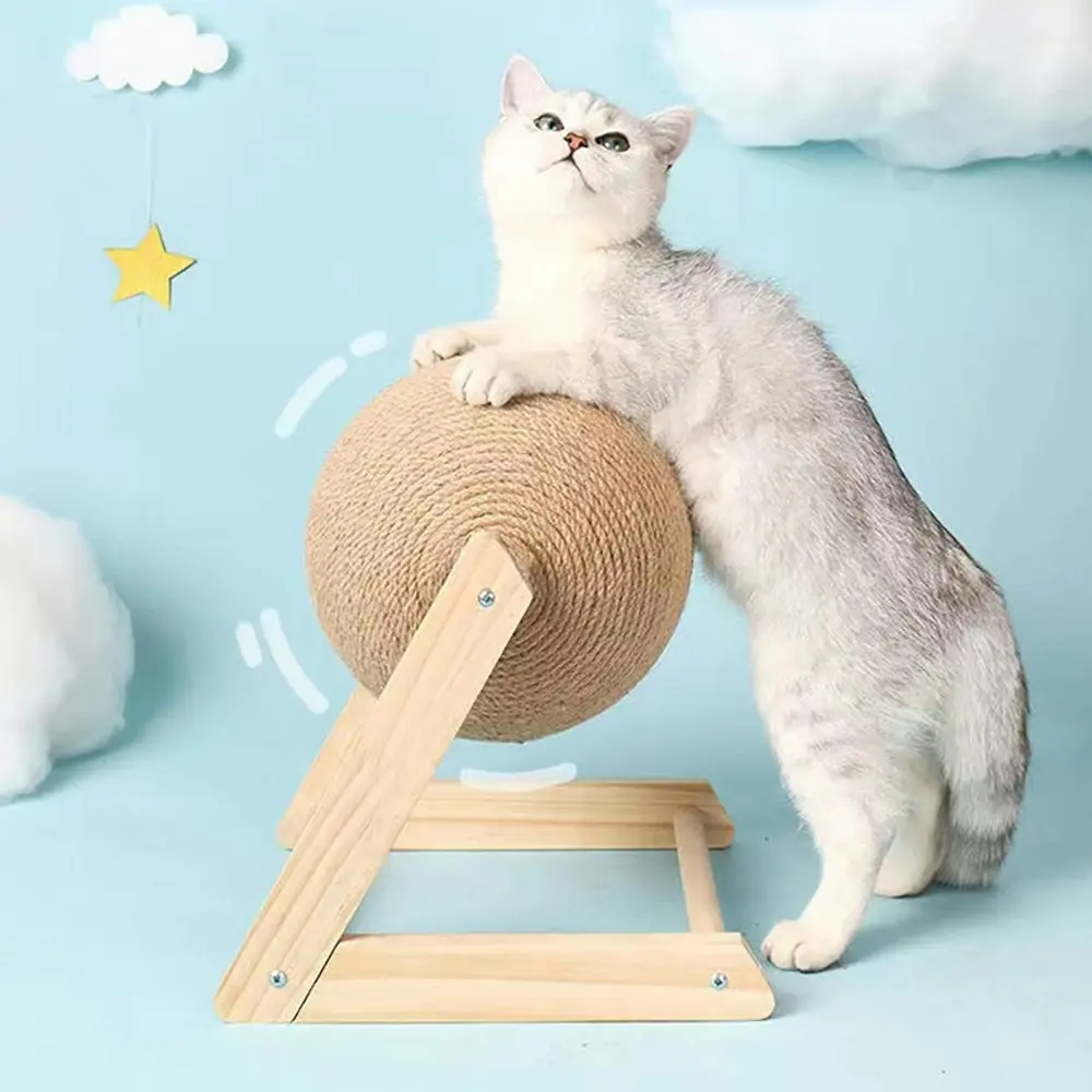 Cat Scratching Ball TKitten Sisal Rope Board Grinding Paws Toys Scratcher Toy