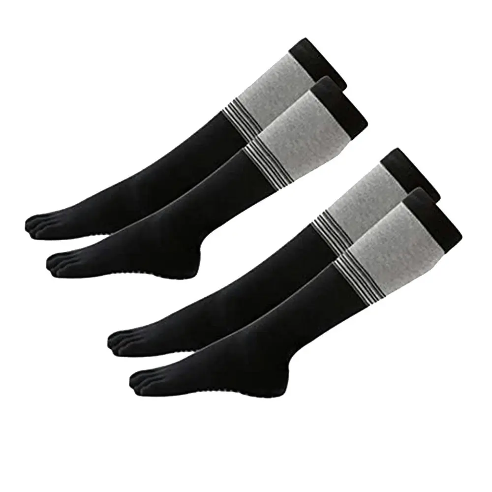 2 Pairs Non Skid yoga socks Thigh Pilates Ballet Dance Five Toes Long Calf Socks