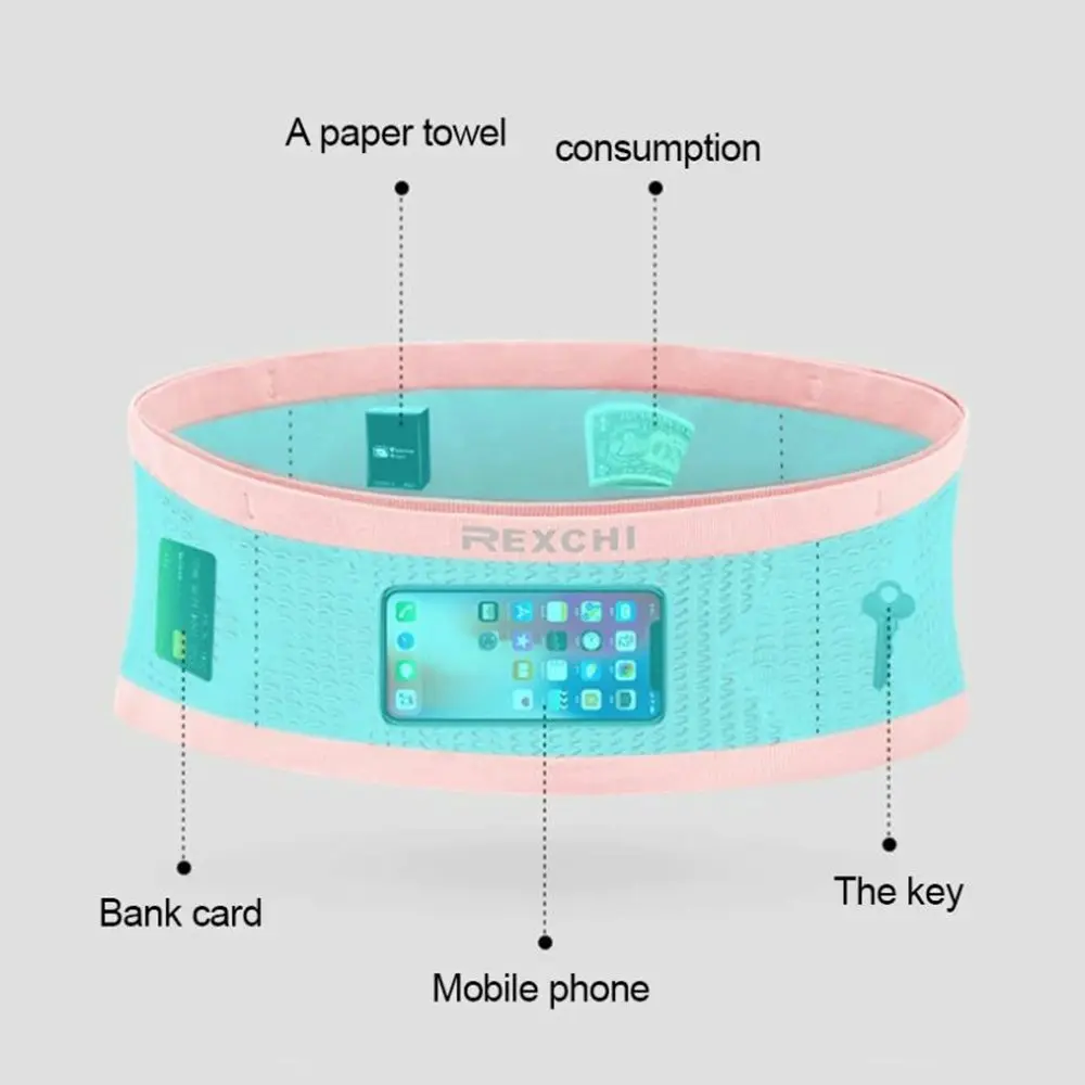 Running Waist Belt Bag Sports Fanny Pack Mobile Phone Bag Gym Running Bag-Pink