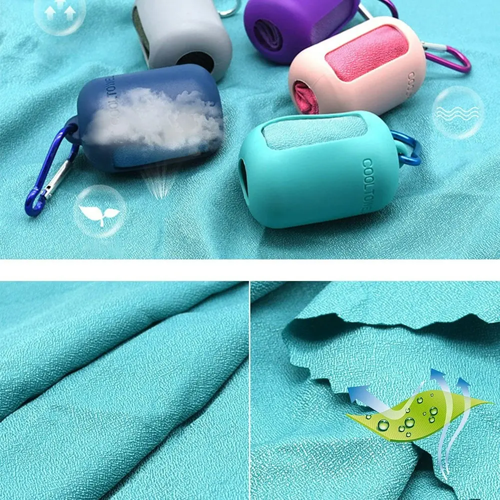 4pcs Silicone sleeve compressed towel sports cold feeling towel