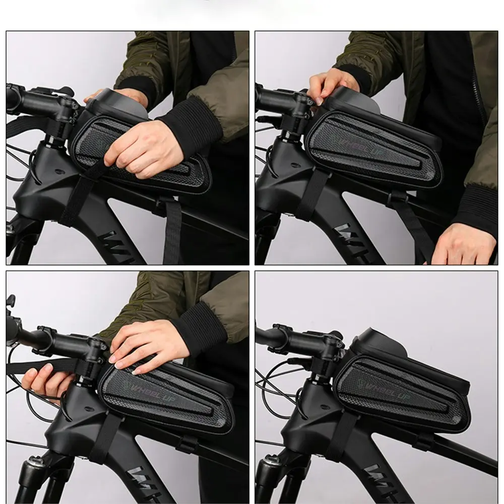 Rainproof Cycling Reflective Bike Bag Front Cell Phone holder with Touchscreen