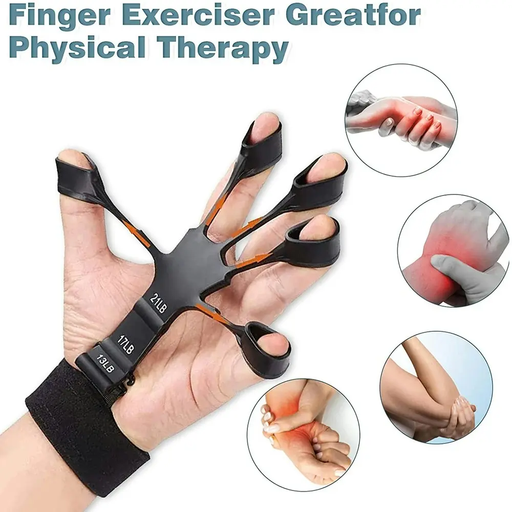 2 Pack Finger Gripper Strength Trainer Silicone Guitar Finger Exerciser