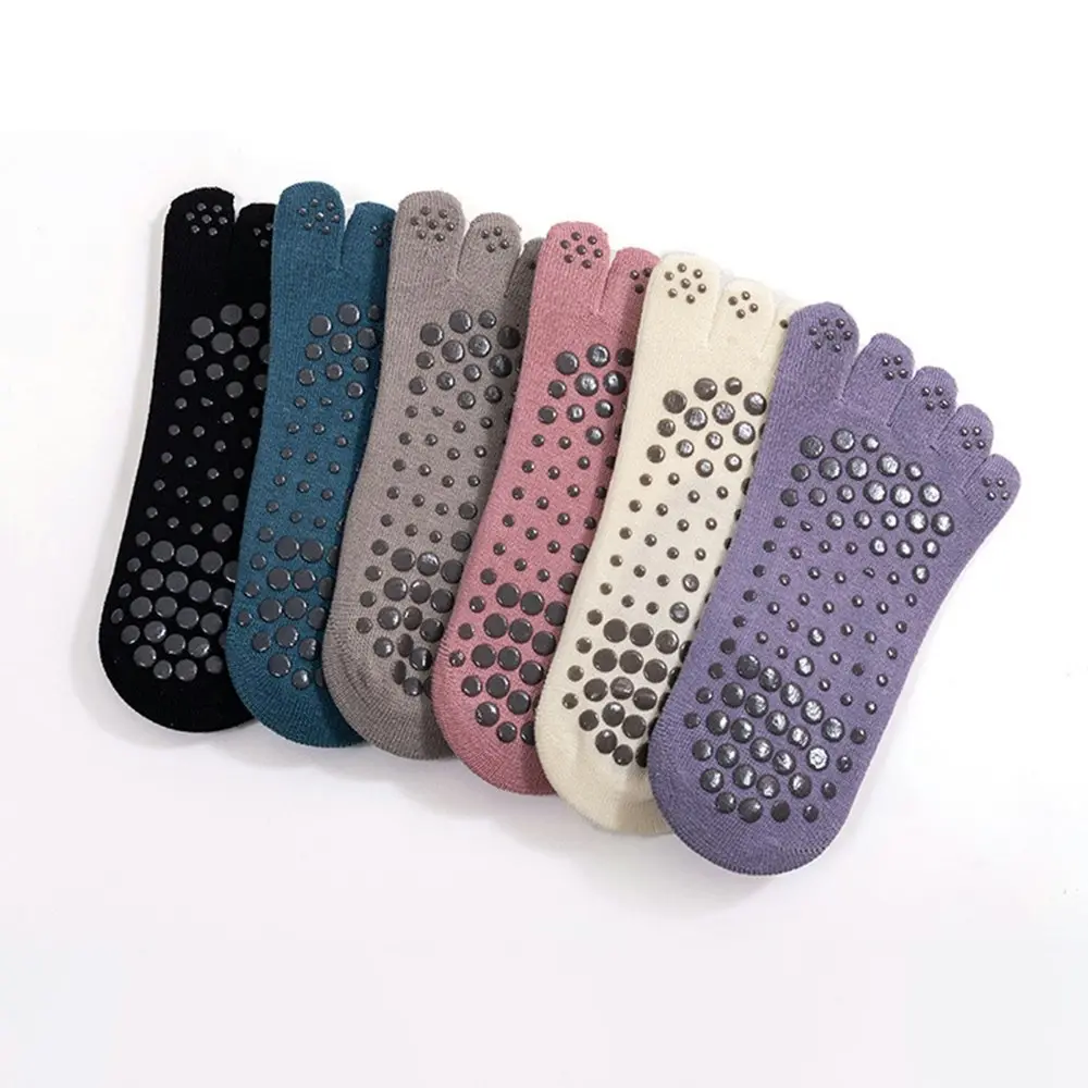 6 Pairs Yoga Socks Ladies Five Finger Anti-Slip Breathable Pilates Socks