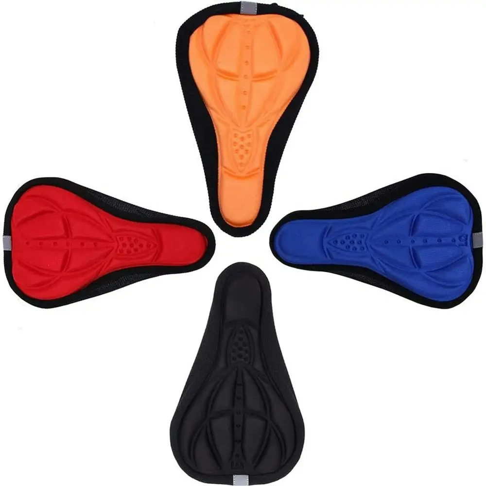 4 Pcs Mountain Bike Cycling Silicone 3D Cushion Cover Bicycle Saddle Seat