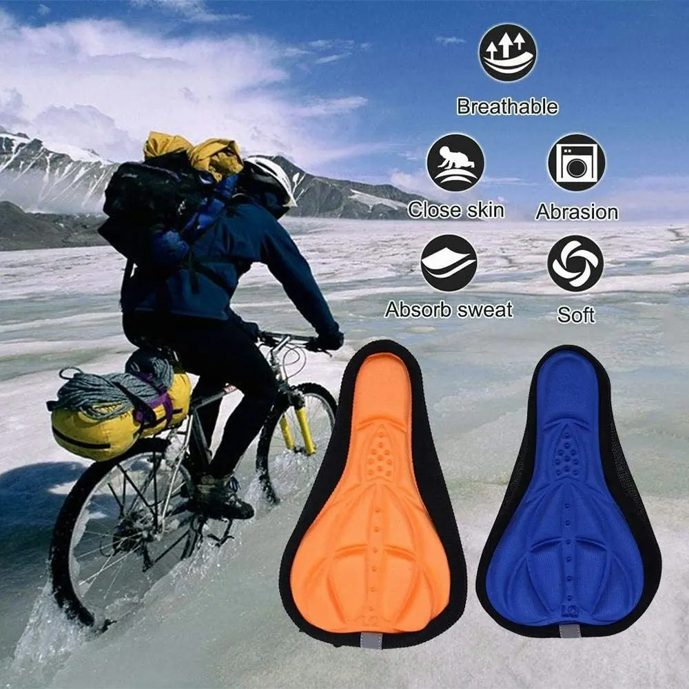 4 Pcs Mountain Bike Cycling Silicone 3D Cushion Cover Bicycle Saddle Seat