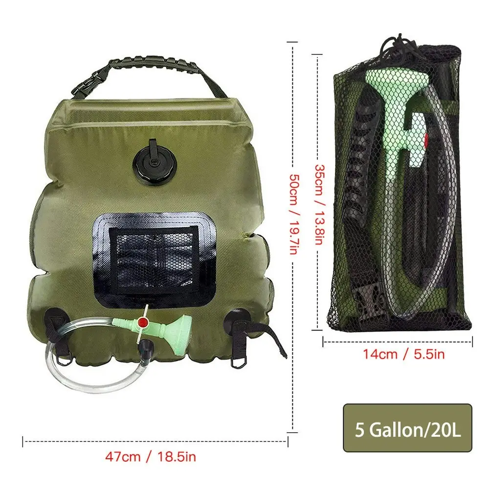 Solar Shower Bag Solar Heating Camping Shower Bag 20L Foldable Water Storage Bag