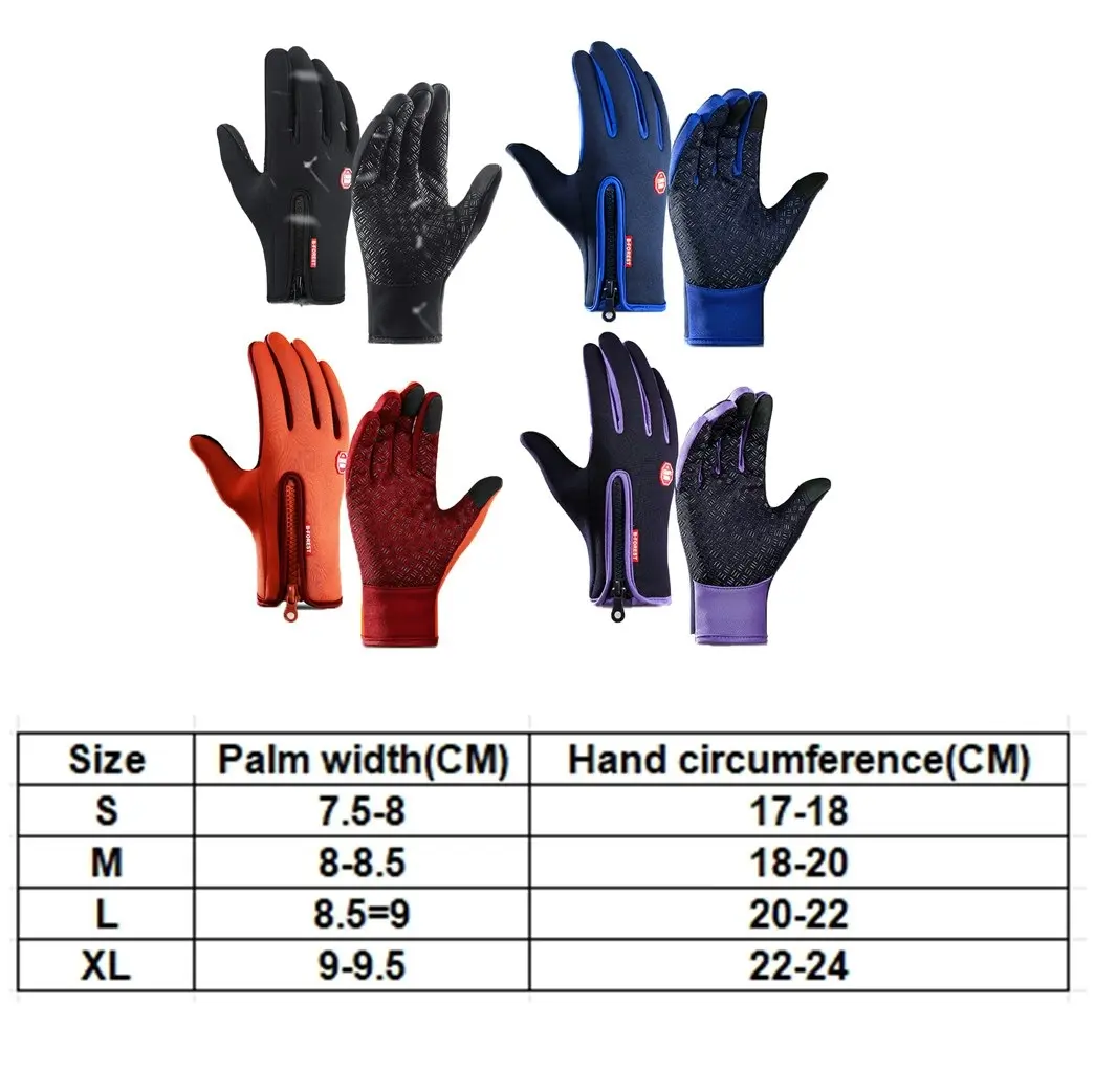 4 Pairs Outdoor Winter Touchscreen Gloves Windproof Waterproof Thermal Gloves