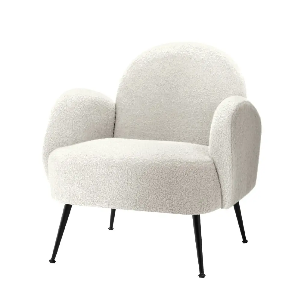 Artiss Armchair Lounge Chair Armchairs Accent Arm Chairs Sherpa Boucle White