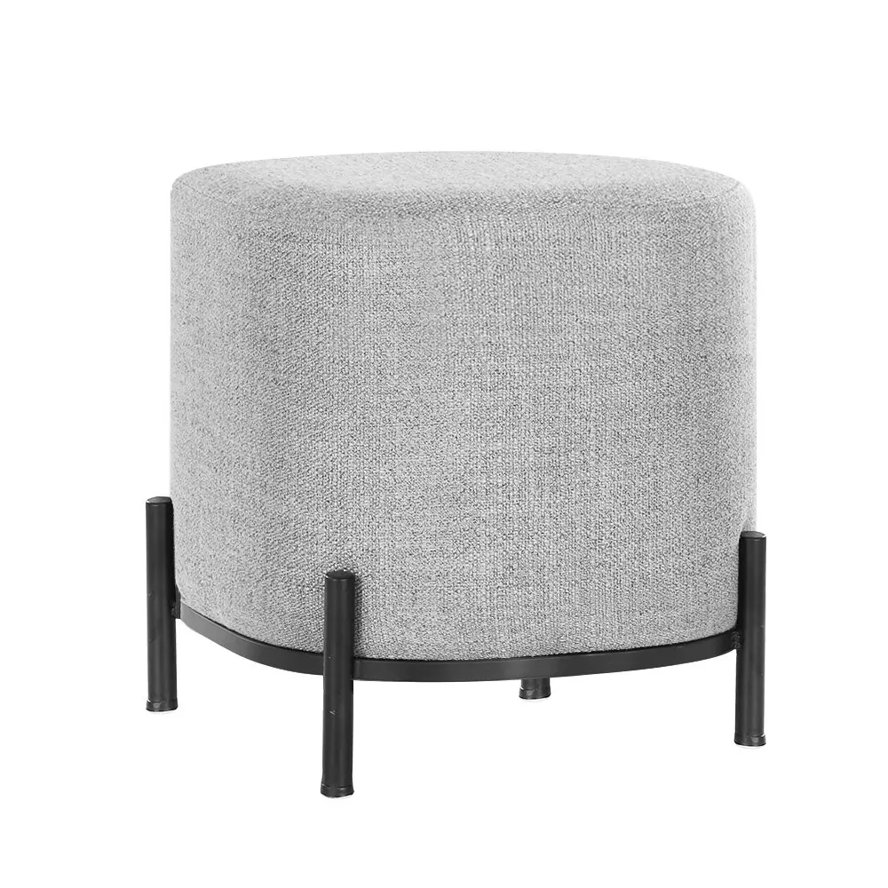 Artiss Ottoman Foot Stool Square Linen Grey