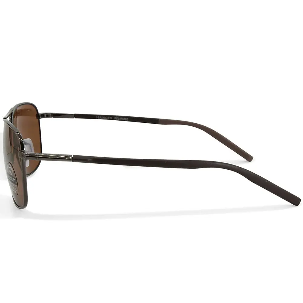 Serengeti Spello Shiny Gunmetal/Brown Mineral Polarised Unisex Sunglasses 8799