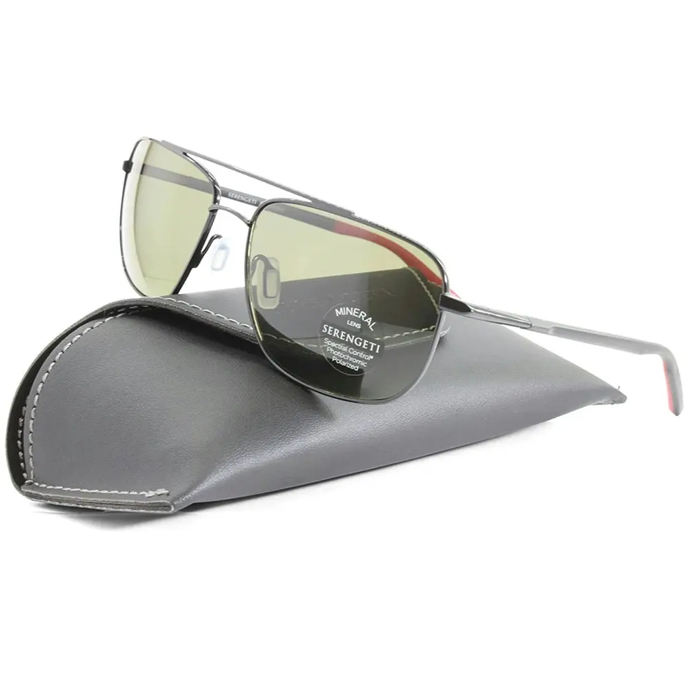 Serengeti Tellaro Shiny Black/555nm Grey Polarised Unisex Sunglasses 8818