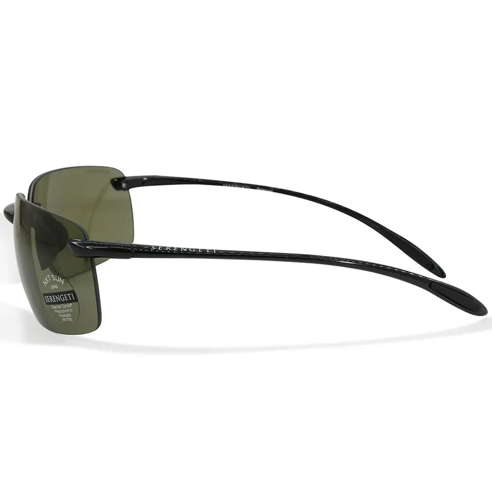 Serengeti Silio Shiny Black/Green 555nm Polarised Unisex Sunglasses 8920