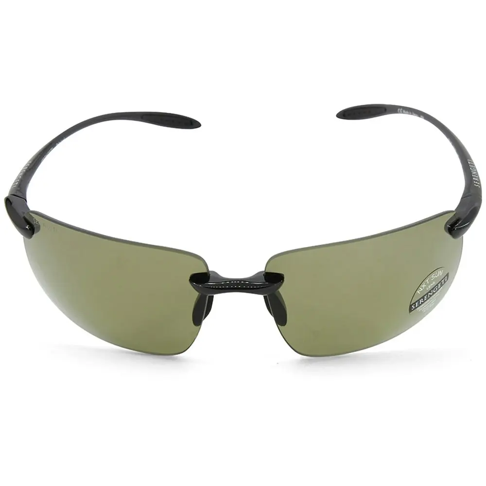 Serengeti Silio Shiny Black/Green 555nm Polarised Unisex Sunglasses 8920