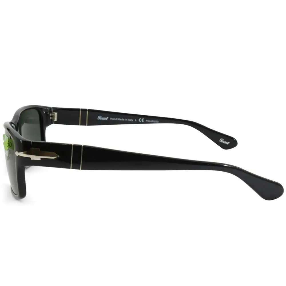 Persol PO2803S 95/58 Polished Black/Green Polarised Men's Designer Sunglasses