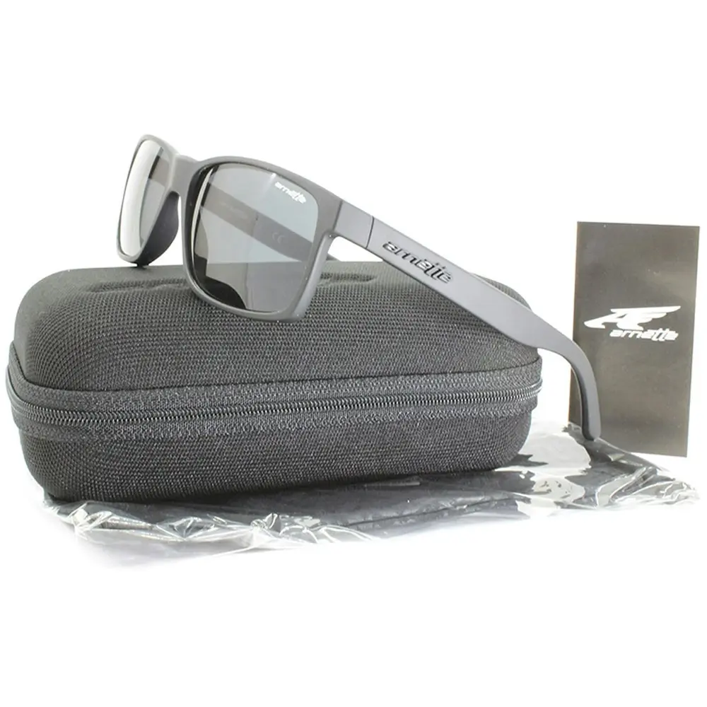 Arnette Slickster Matte Black Rubber/Grey Men's Sunglasses AN4185 447/87