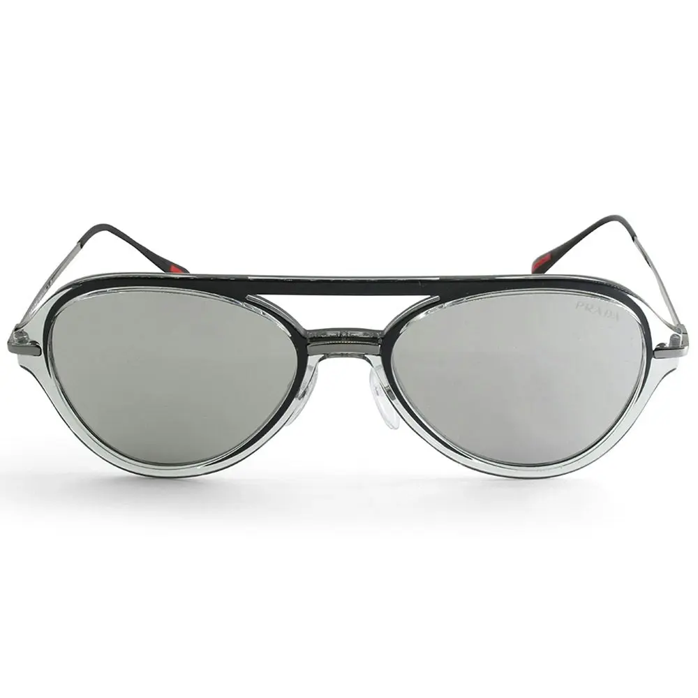 Prada Sport PS 04TS MQG2B0 Transparent Grey/Silver Mirror Men's Sunglasses