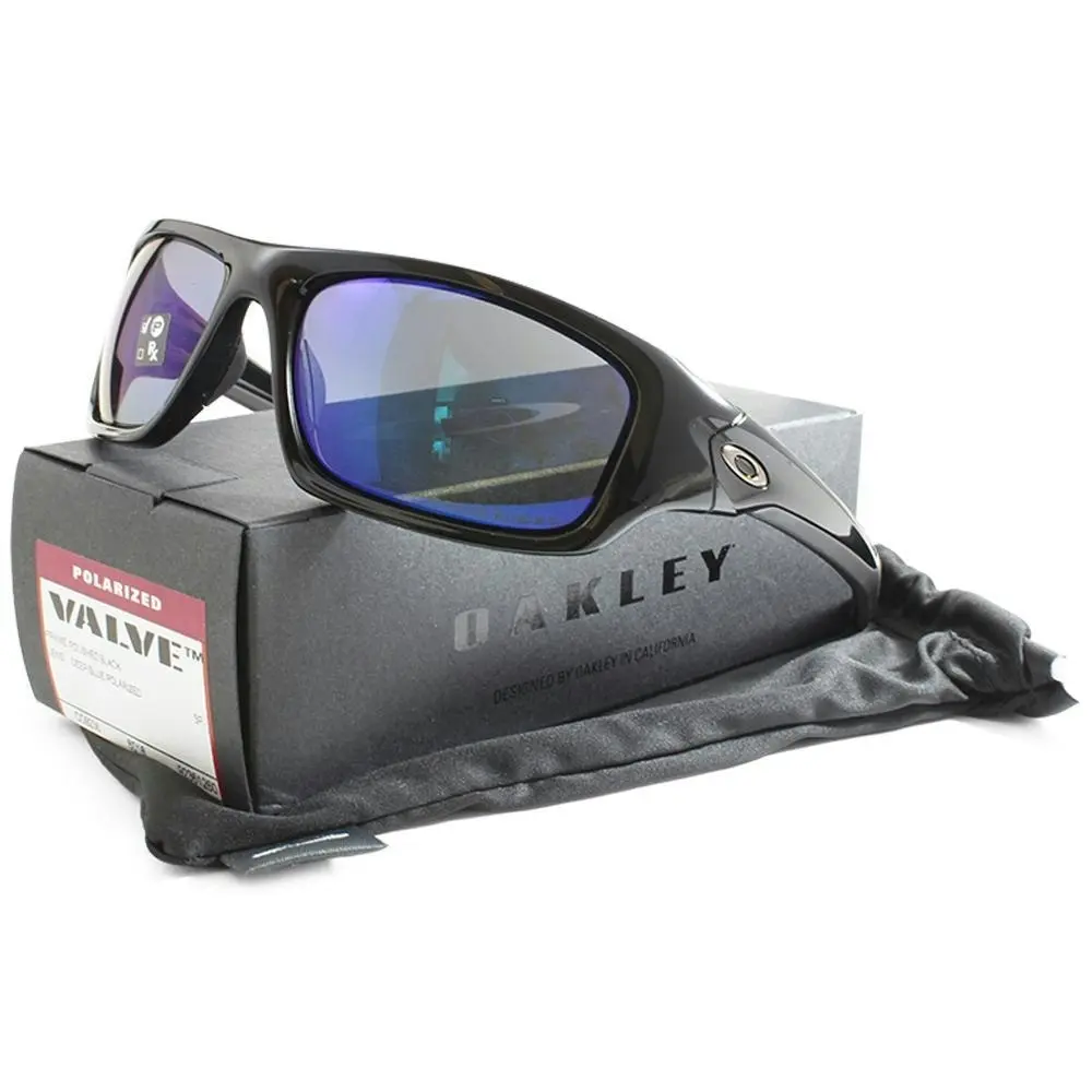 Oakley Valve OO9236-12 Polished Black/Deep Blue Polarised Men's Sunglasses