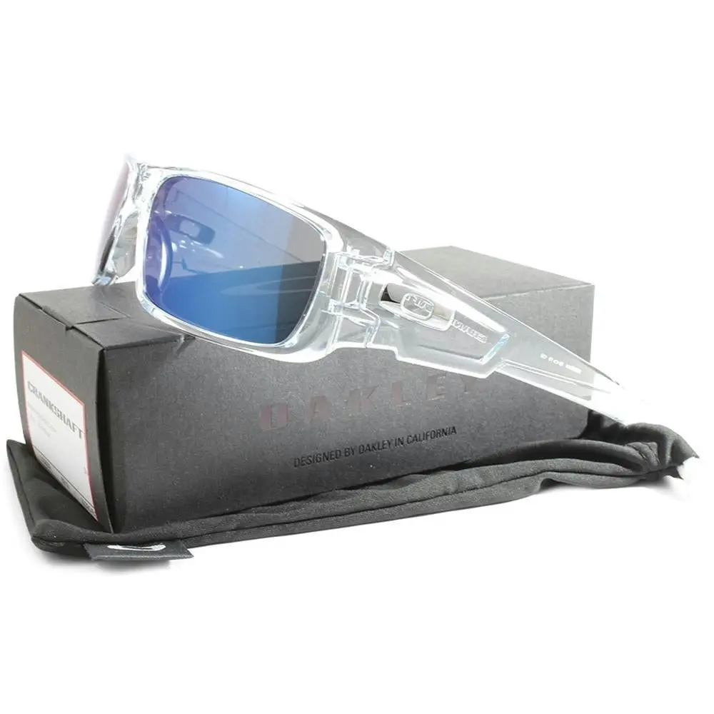 Oakley Crankshaft Polished Clear/Ice Iridium Men's Sport Sunglasses OO9239-04