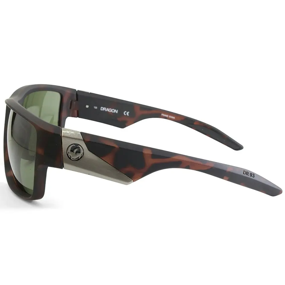 Dragon Deadlock Matte Tortoise/Green G15 Men's Rectangular Sports Sunglasses