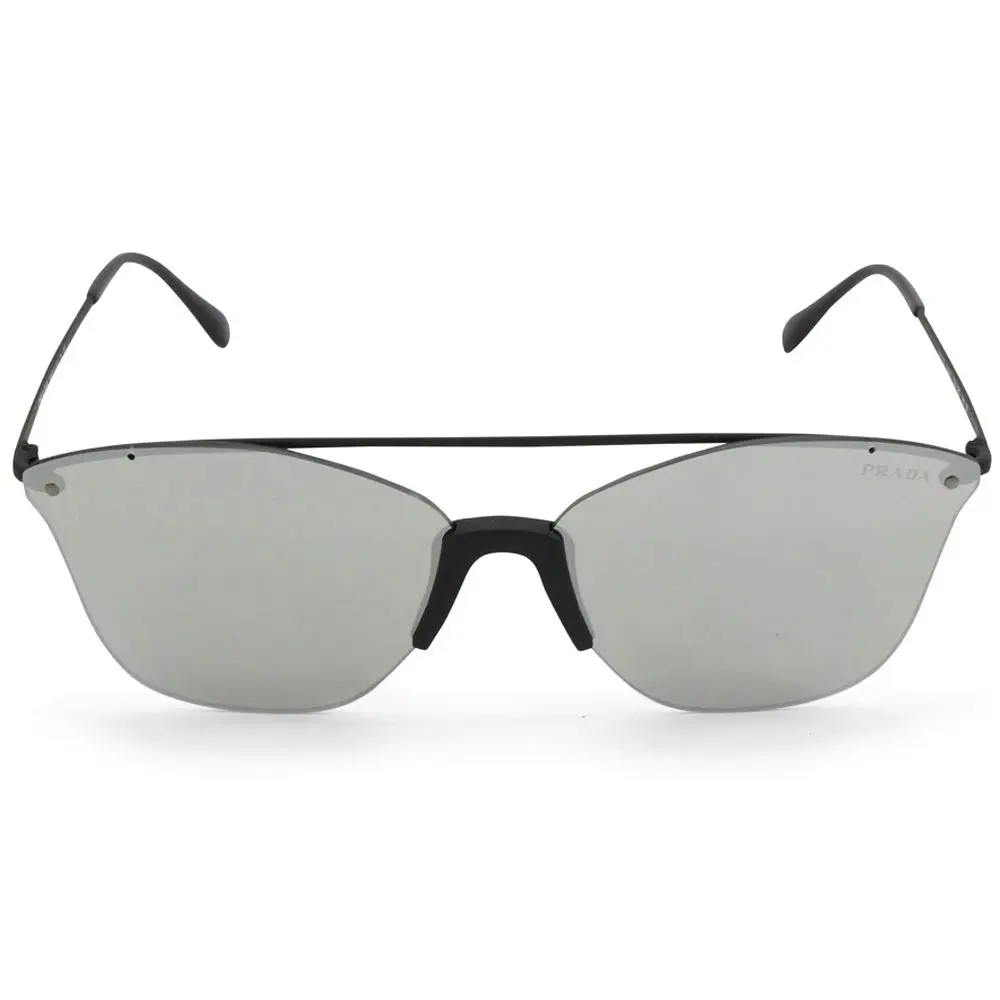 Prada Sports Black/Silver Mirror Flat Unisex Sunglasses PS52US DG02B0