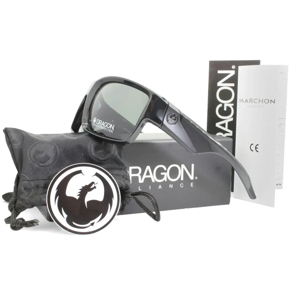 Dragon Deadlock LL 41899-001 Shiny Black/Smoke Polarised Men's Sport Sunglasses