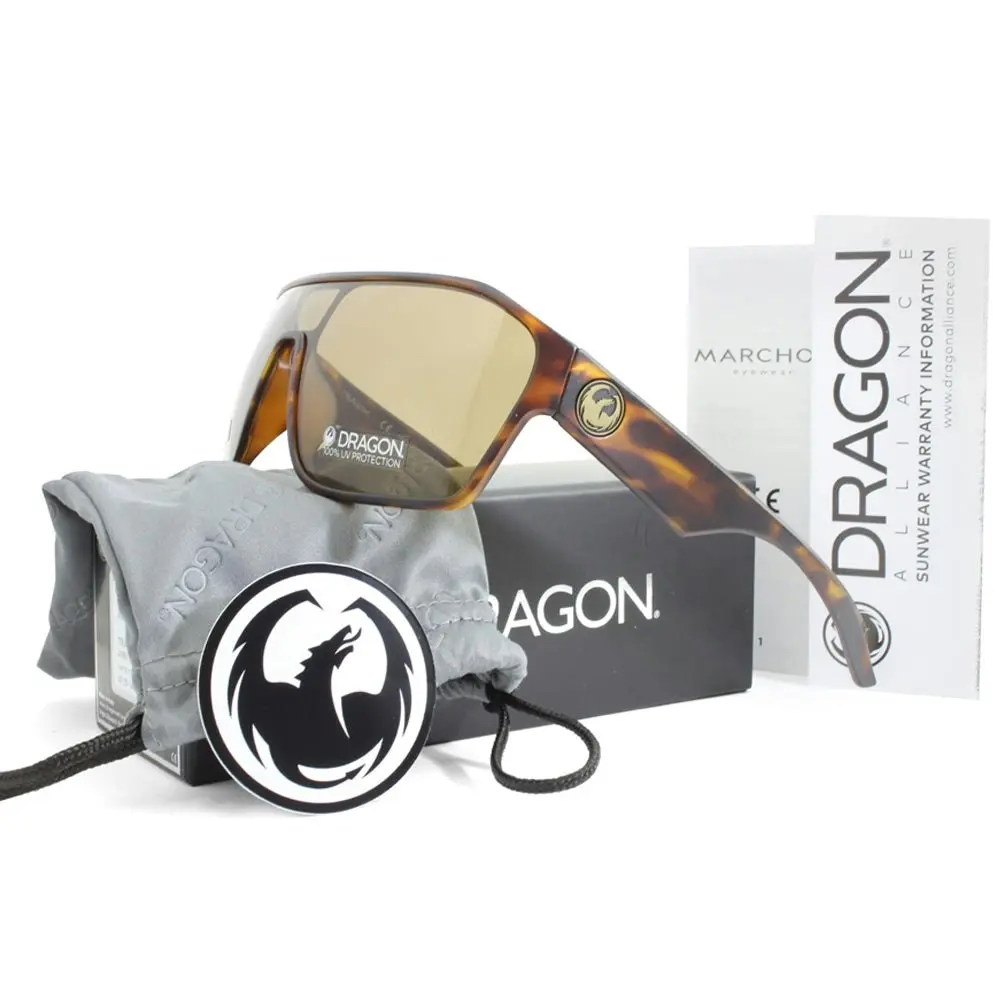 Dragon Tolm LL 41991-246 Matte Tortoise/Brown Men's Designer Shield Sunglasses