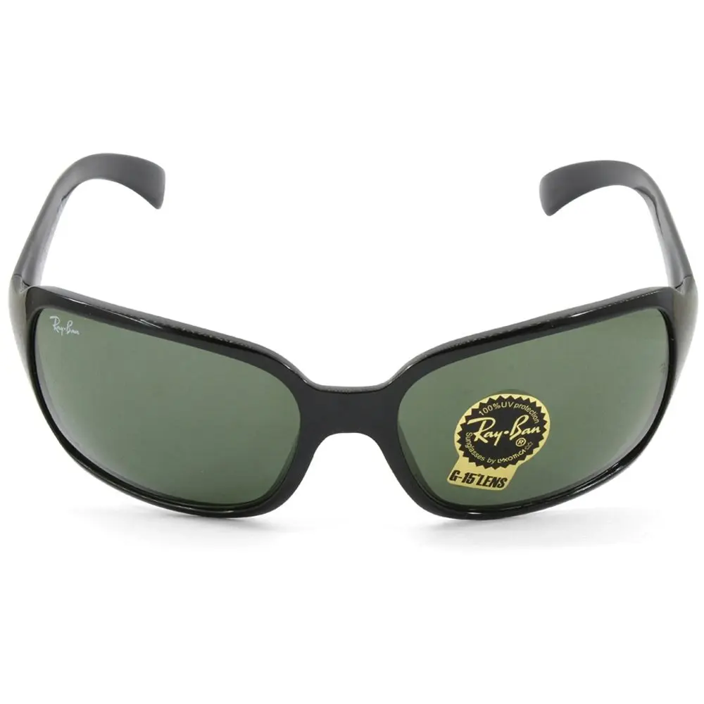 Ray-Ban RB4068 601 Shiny Black/Classic Green G15 Unisex Wrap Sunglasses