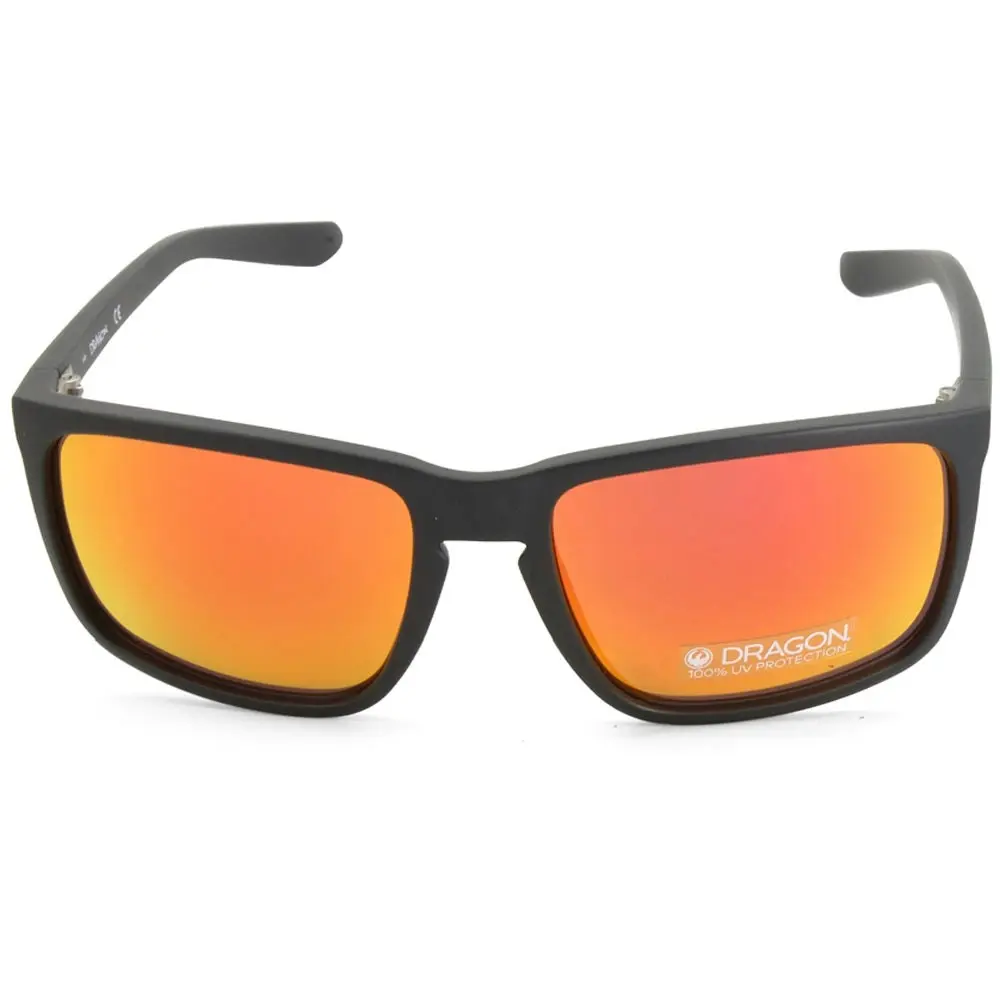 Dragon Melee XL Matte Black/Orange Ion Men's Designer Sports Sunglasses