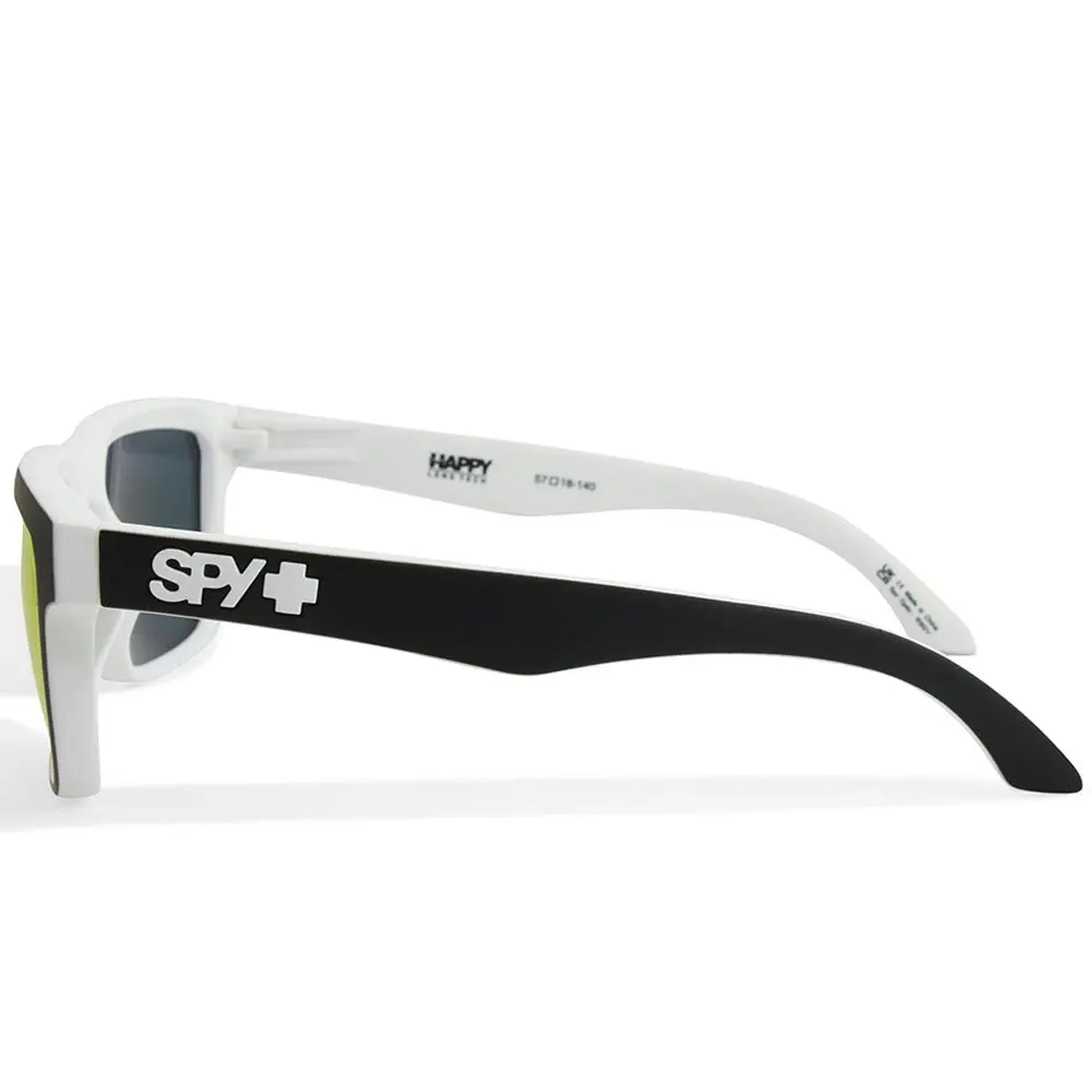 Spy Helm Whitewall/Shiny Black on White/Red Spectra Mirror Men's Sunglasses