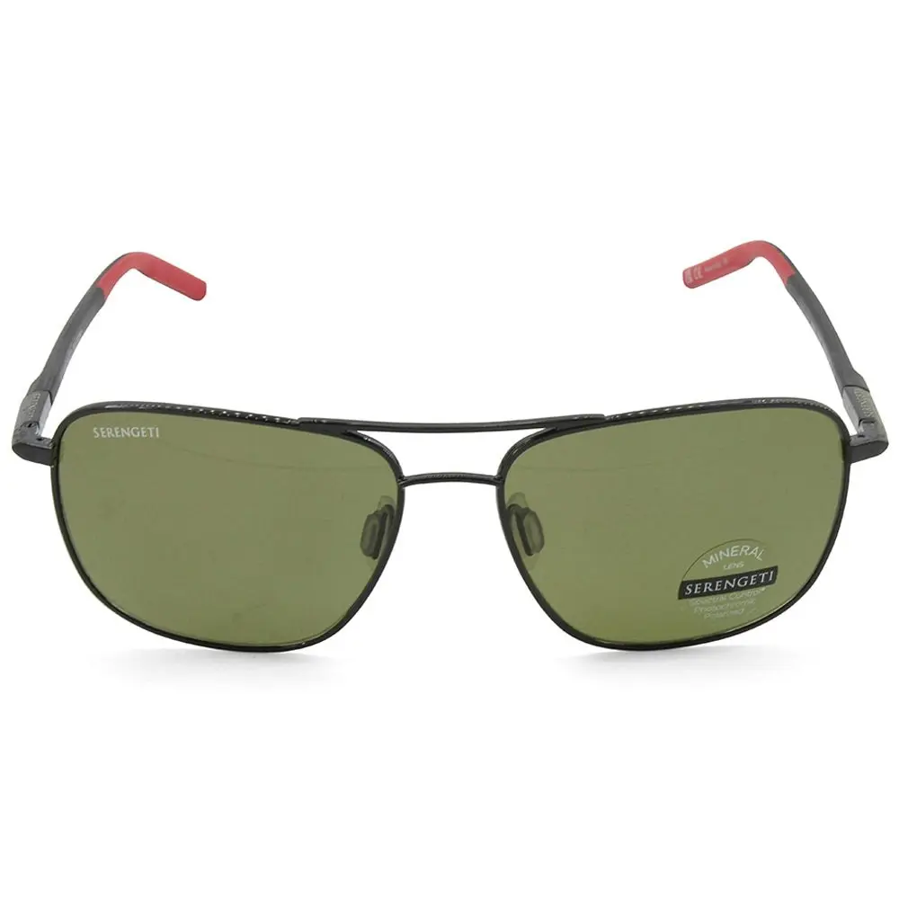 Serengeti Spello Shiny Black/Green 555nm Polarised Men's Sunglasses 8796