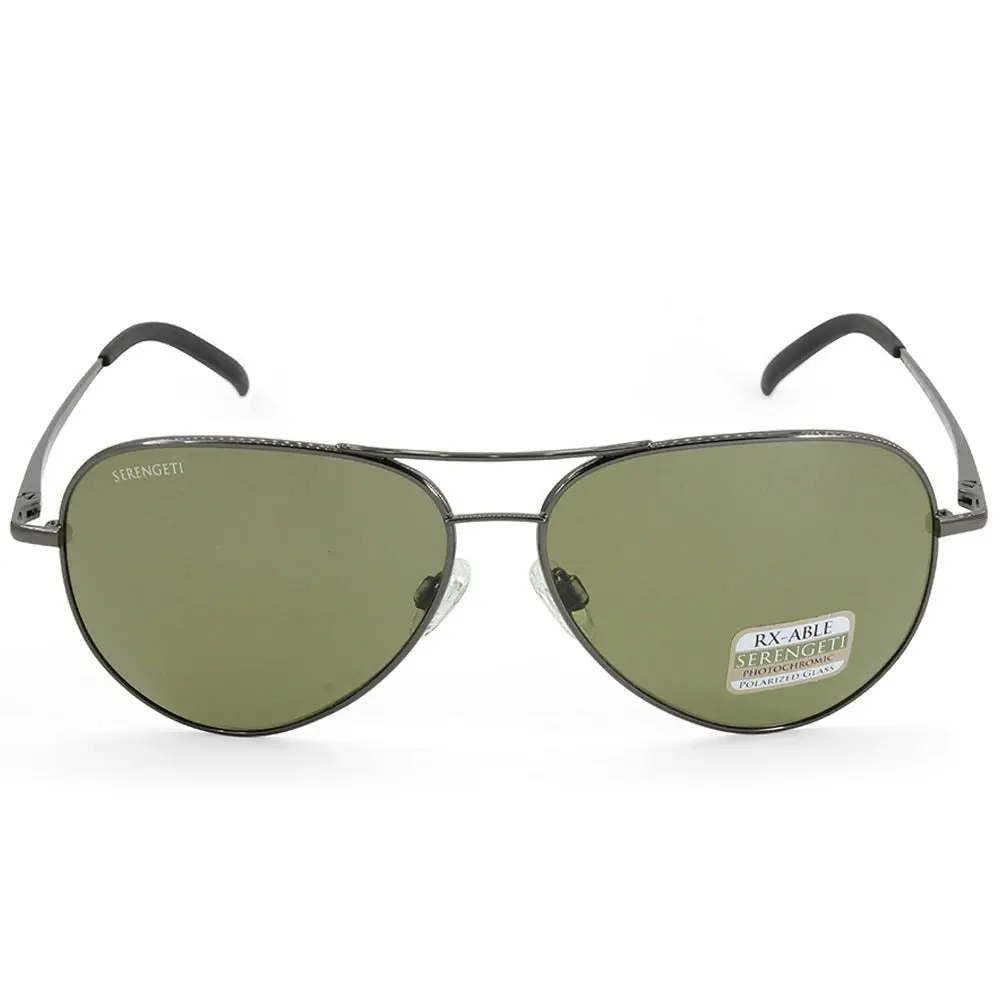 Serengeti Carrara Shiny Gunmetal/Green 555nm Polarised Men's Sunglasses 8294