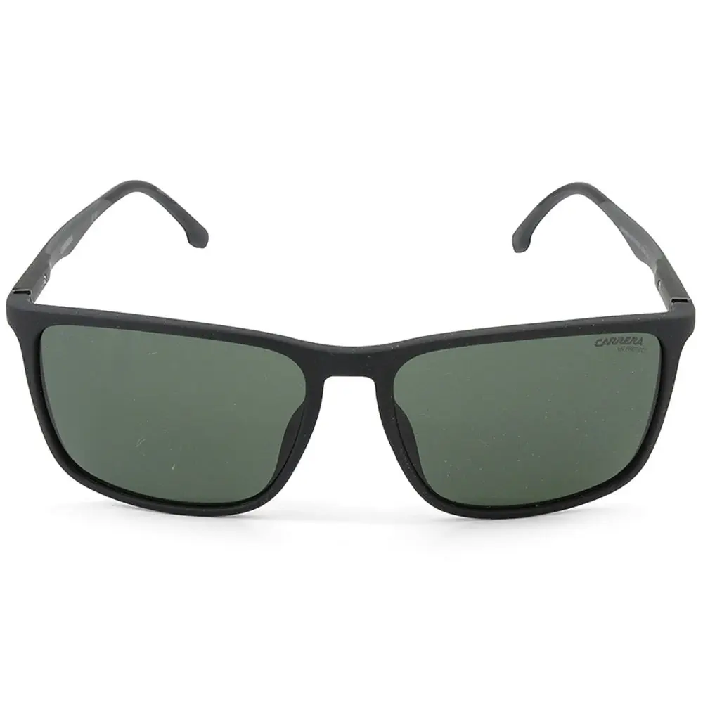 Carrera Matte Black/Green Unisex Designer Rectangular Sunglasses 8031/S 003 QT