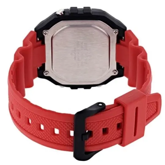 Casio Black/Red 50m Multi-Function Unisex Digital Sports Watch W-218H-4B