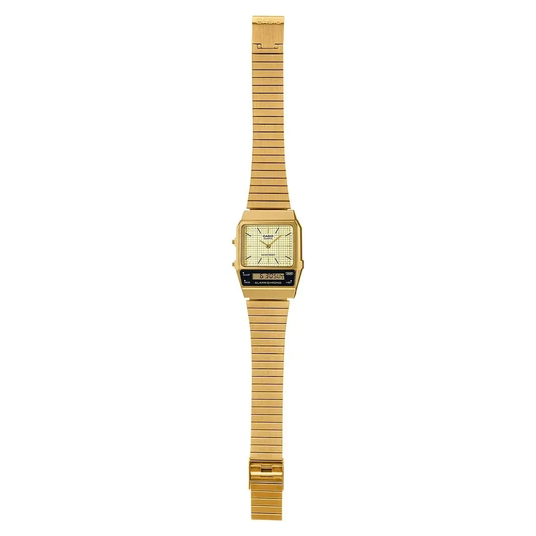 Casio Gold/Champagne Digital-Analog Dual Time Retro Style Unisex Watch AQ-800EG-9A