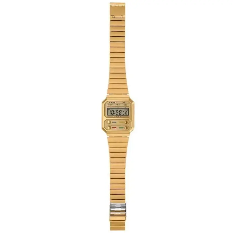 Casio Gold Retro Style Unisex Multifunction Digital Watch A100WEG-9A