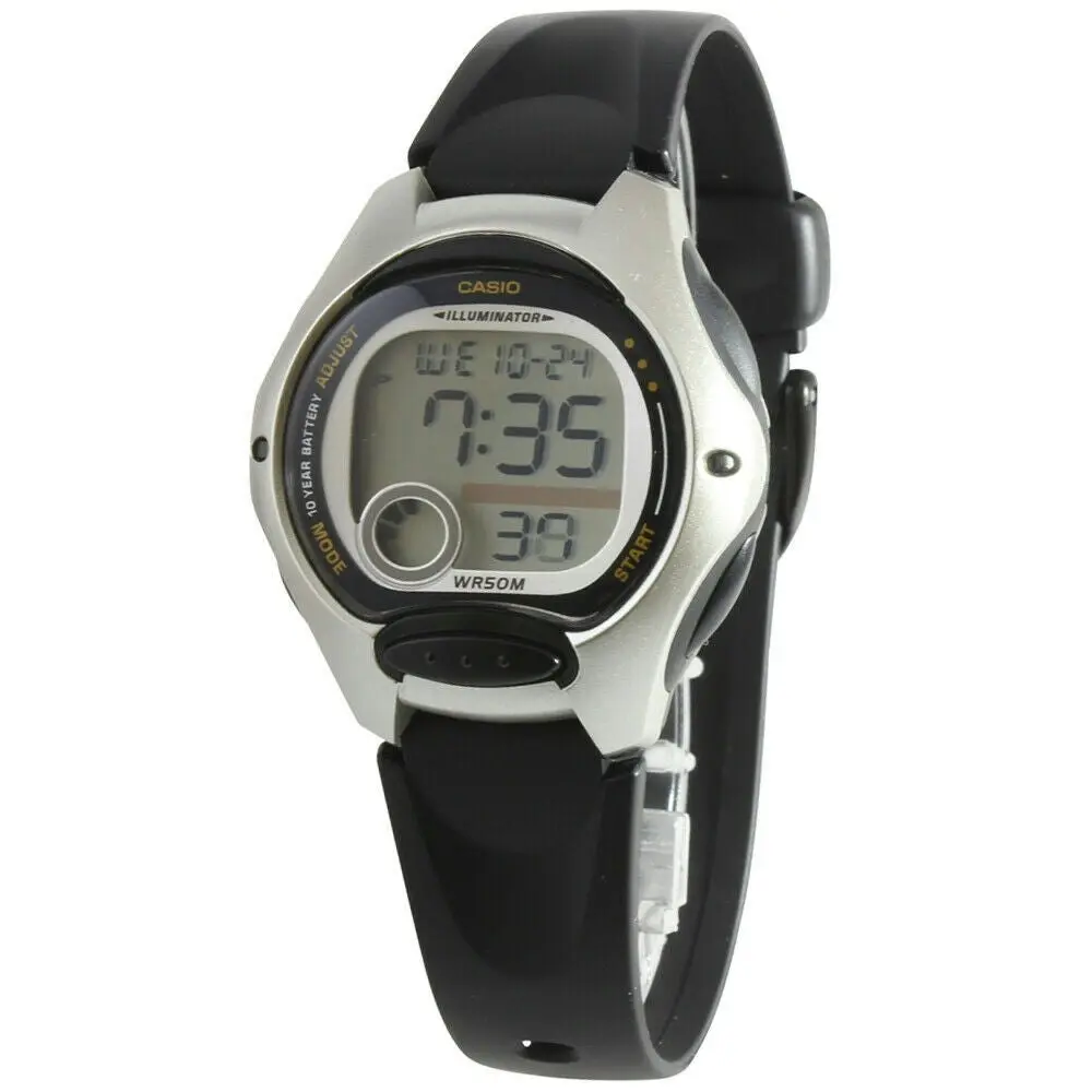 Casio LW-200-1A Silver Black Women's or Kid's 50m Digital Sports Watch