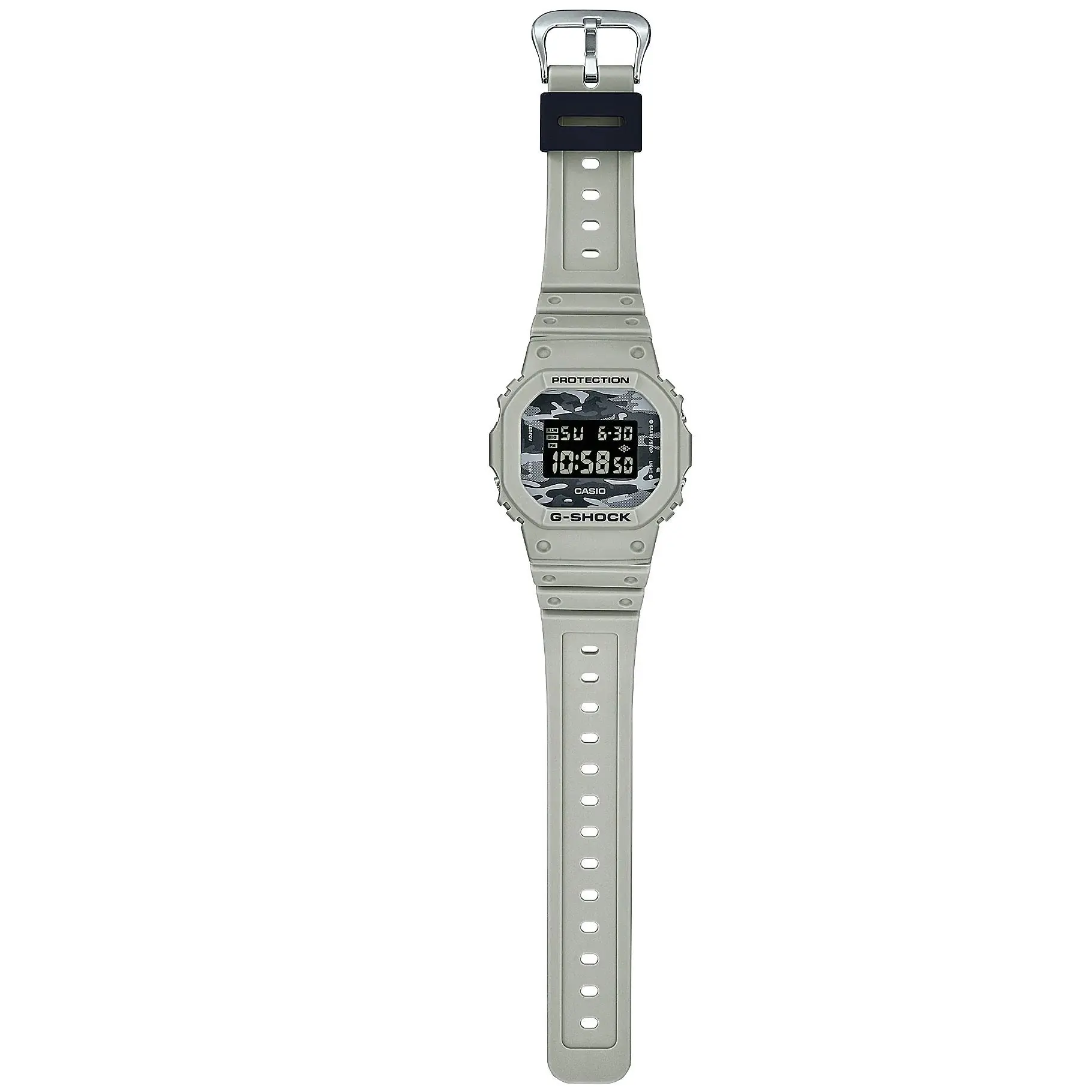 G-Shock Light Grey Camo Reverse LCD Boys/Men's Digital Sports Watch DW-5600CA-8