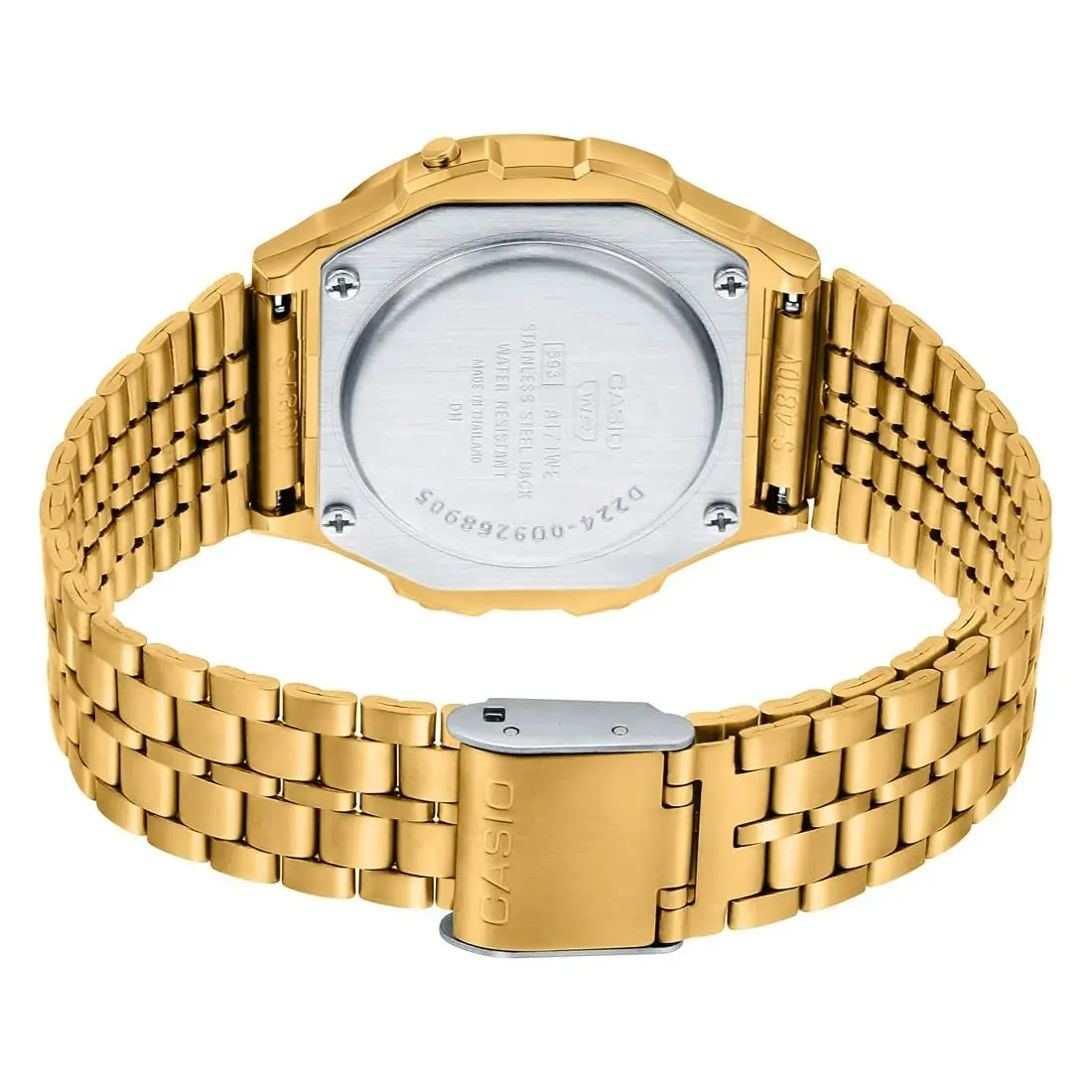 Casio A171WEG-9A Gold Round Retro Style Stainless Steel Unisex Digital Watch